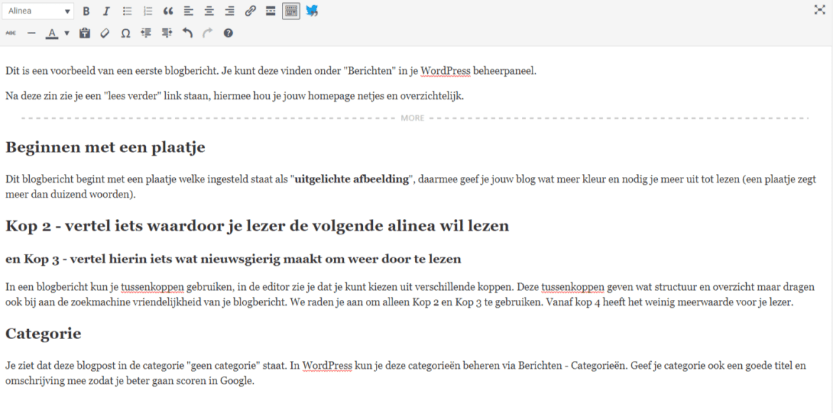 De opbouw van een blogartikel in WordPress
