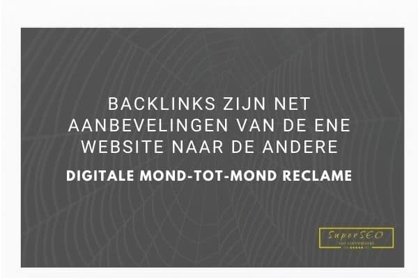 gebrek aan backlinks kunnen een reden zijn waarom je site niet wordt gevonden. Wat zijn backlinks.