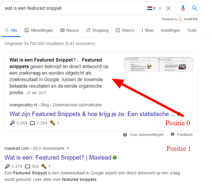 featured-snippet Featured snippets scoren is onderdeel van SEO voor voice search