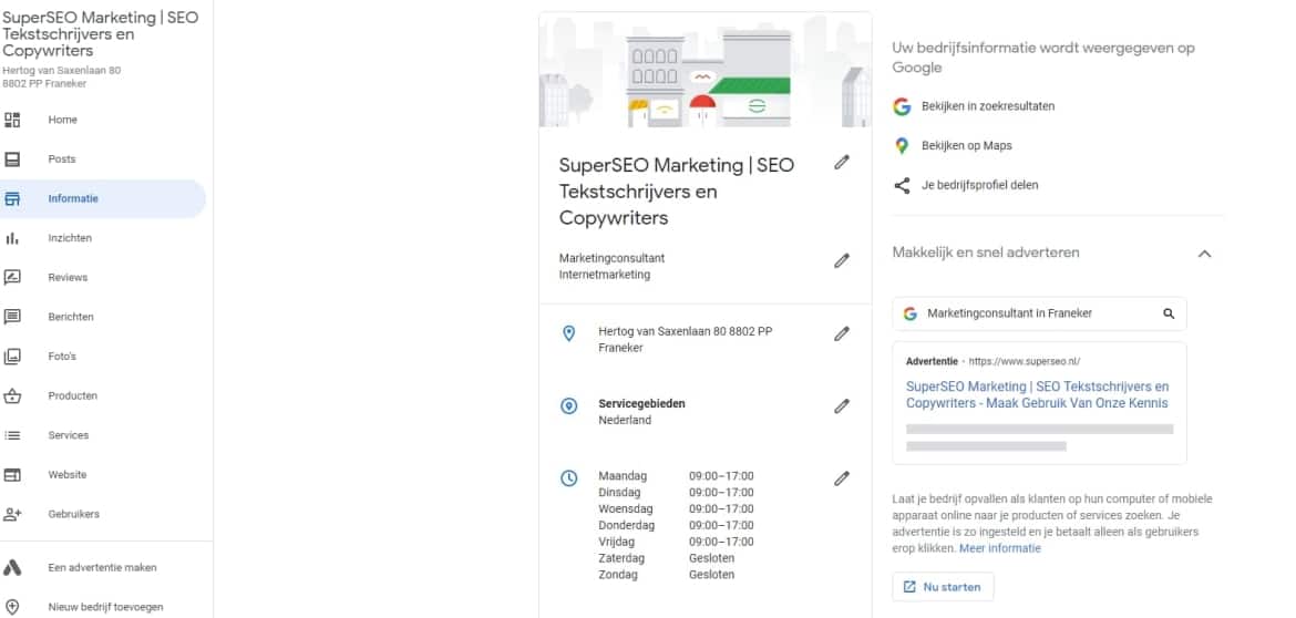 openingstijden google mijn bedrijf wijzigen.