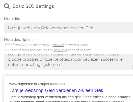 meta-data-instellen-webshop De meta data van je webshop pagina's invullen is erg belangrijk.